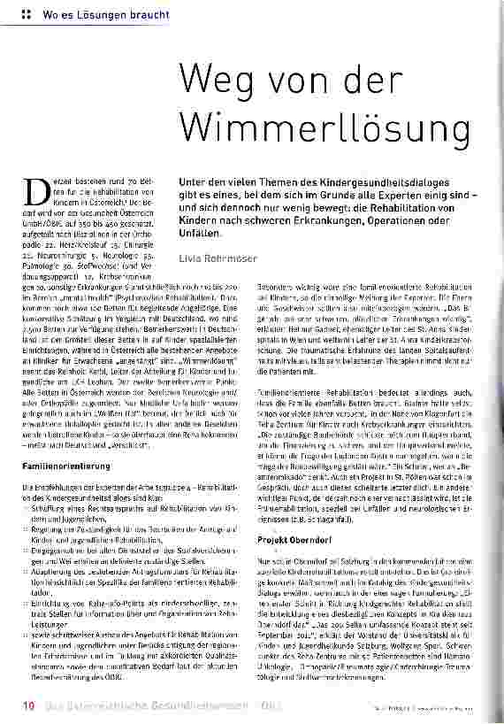 Vorschauseite 1: Weg von der Wimmerllösung