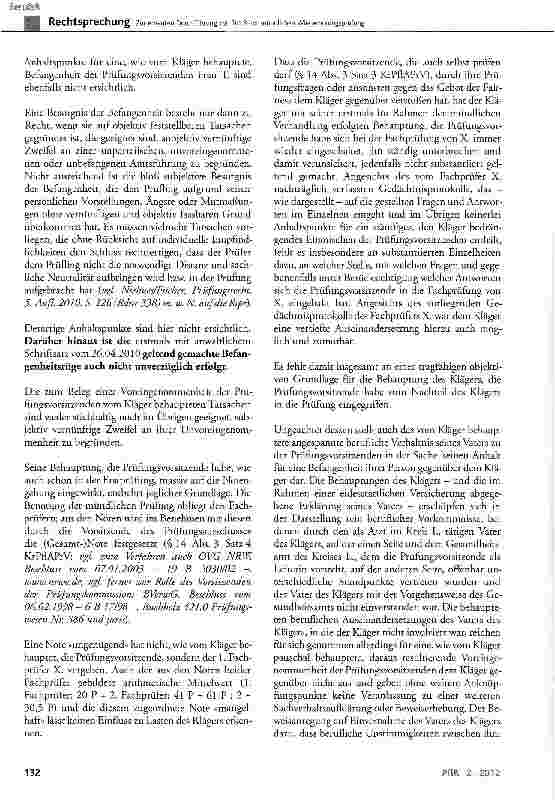 Vorschauseite 4: Zur erneuten Durchführung von Teil 3 der mündlichen Wiederholungsprüfung KrPflAPrV § 1 Abs. 1, § 3 Abs. 1, § 6, § 8 Abs. 1, 3 und 4, § 14 Abs. 1; § 14 Abs. 3 Satz 3, 4 und 6