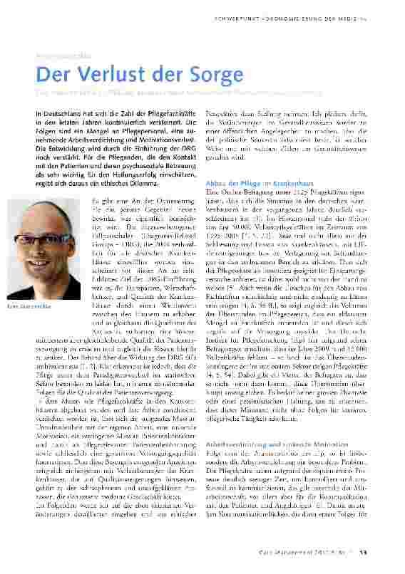 Vorschauseite 1: Der Verlust der Sorge