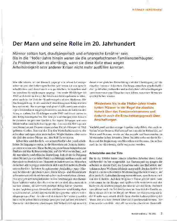 Vorschauseite 1: Männer verstehen Der Mann und seine Rolle im 20. Jahrhundert
