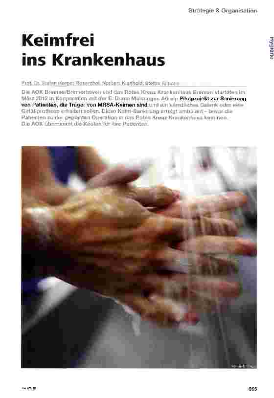 Vorschauseite 1: Strategie & Organisation Keimfrei ins Krankenhaus