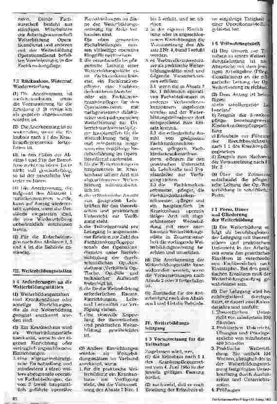 Vorschauseite 2: Ein Vorschlag zur Neufassung der Weiterbildungsordnung für den Operationsdienst