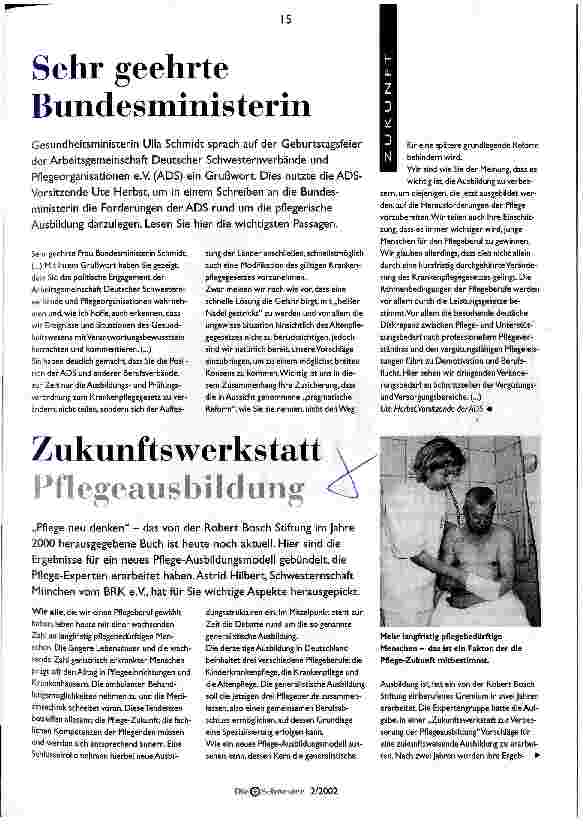 Vorschauseite 1: Zukunftswerkstatt Pflegeausbildung