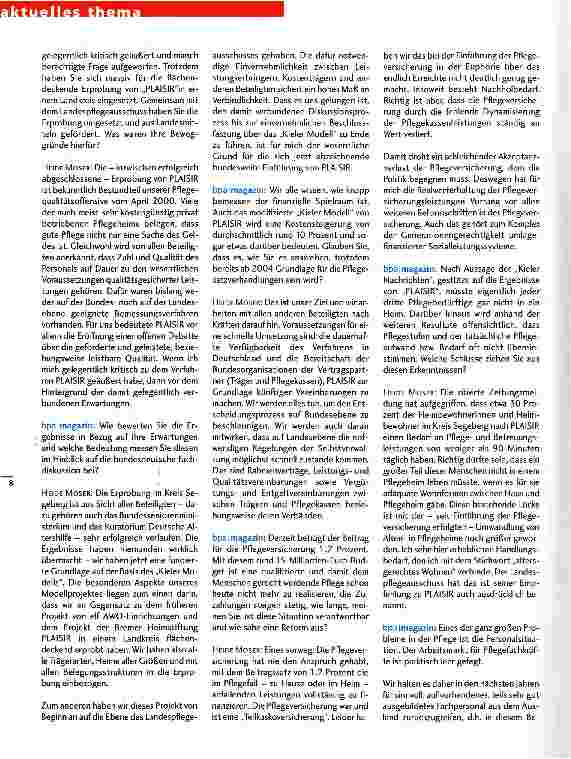 Vorschauseite 3: Das Kieler Modell Avec Plaisir zu einer angemessenen Personalbemessung in Pflegeheimen!
