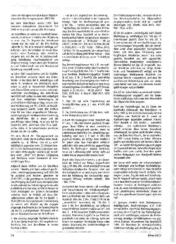Vorschauseite 2: Zur Unterbringung (hier: Stalking) §1906 BGB