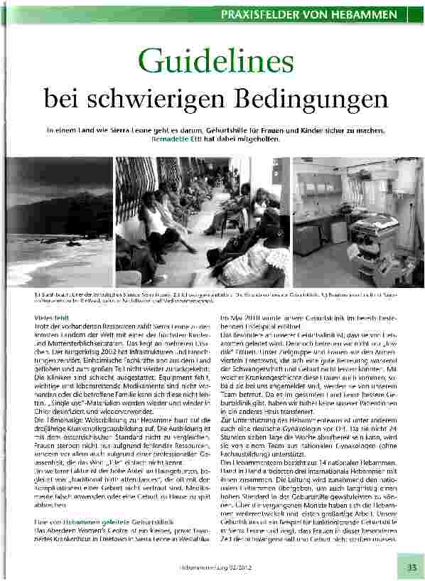 Vorschauseite 1: Guidelines bei schwierigen Bedingungen