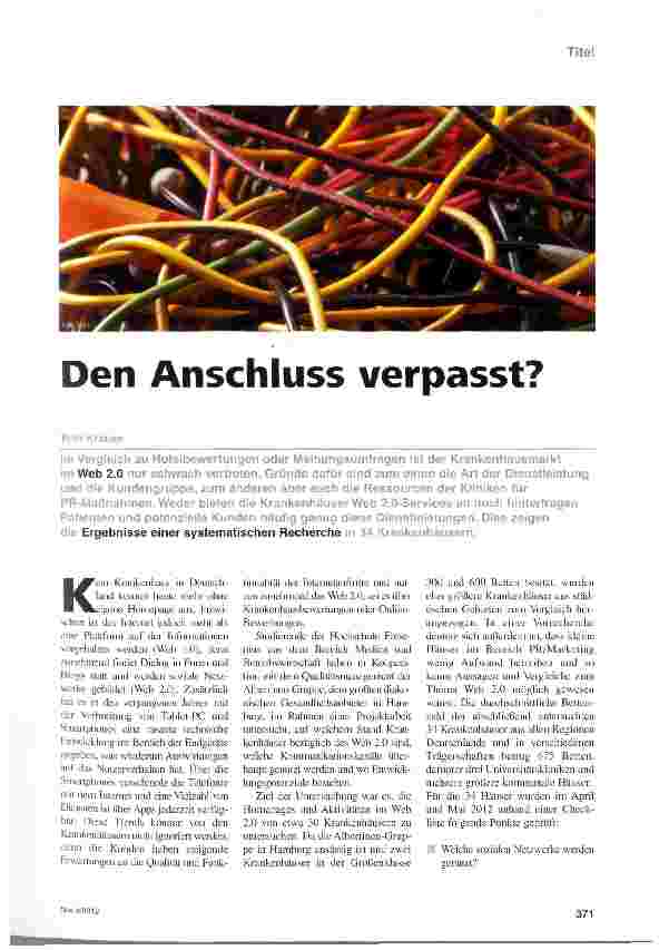Vorschauseite 1: Den Anschluss verpasst?