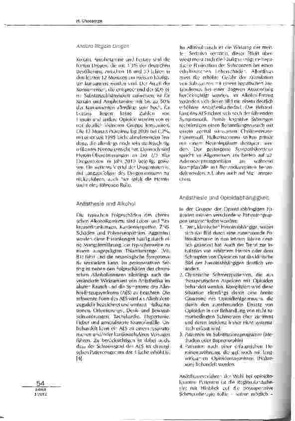 Vorschauseite 2: Anästhesie bei Suchterkrankungen