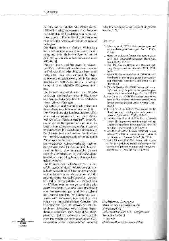 Vorschauseite 4: Anästhesie bei Suchterkrankungen