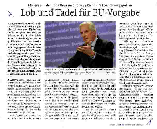 Vorschauseite 1: Lob und Tadel für EU-Vorgabe