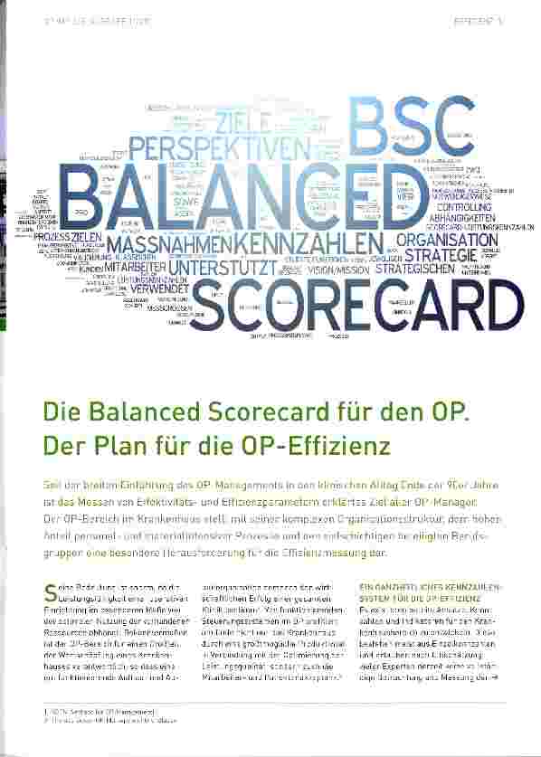 Vorschauseite 1: Die Balanced Scorecard für den OP. Der Plan für die OP-Effizienz