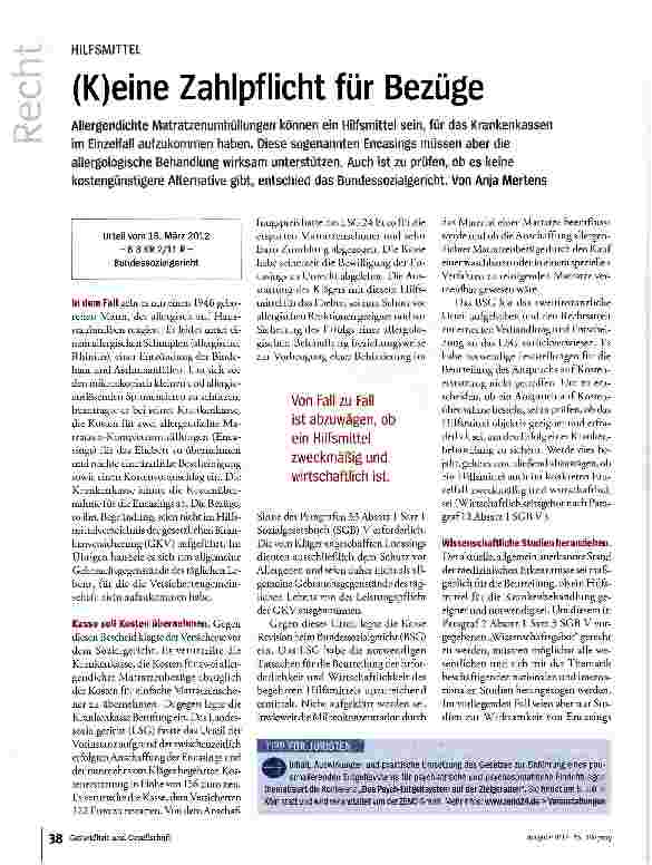 Vorschauseite 1: (K)eine Zahlpflicht für Bezüge