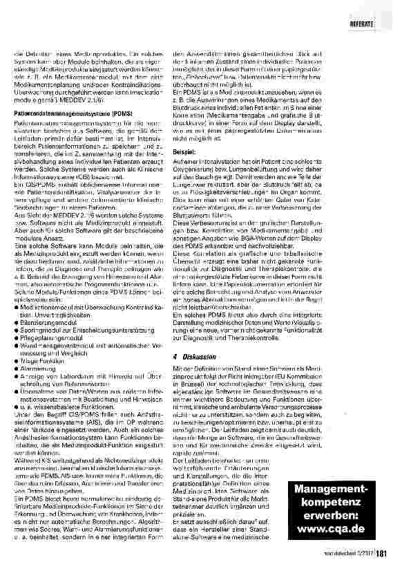 Vorschauseite 6: MEDDEV-Leitfaden 2.1/6 für Software als Medizinprodukt am Beispiel PDMS