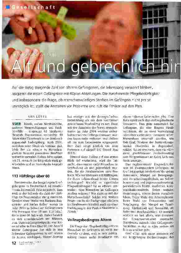 Vorschauseite 1: Alt und gebrechlich hinter Gittern