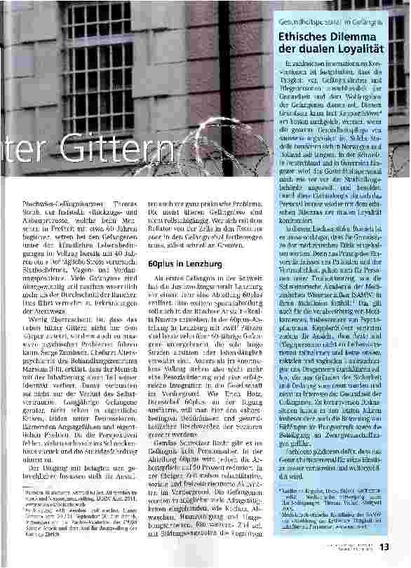 Vorschauseite 2: Alt und gebrechlich hinter Gittern