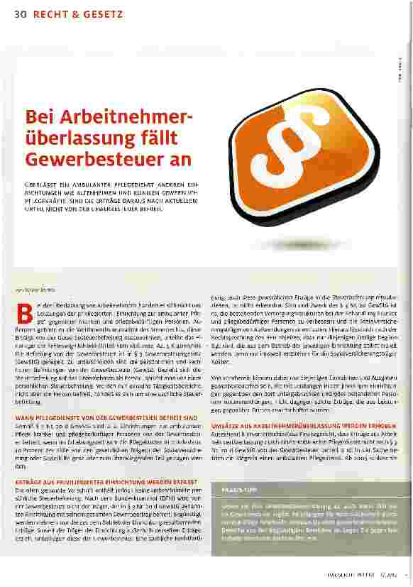 Vorschauseite 1: Bei Arbeitnehmerüberlassung fällt Gewerbesteuer an