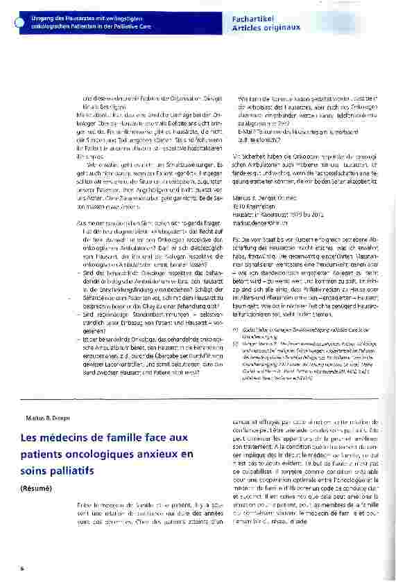 Vorschauseite 2: Umgang des Hausarztes mit verängstigten onkologischen Patienten in der Palliative Care