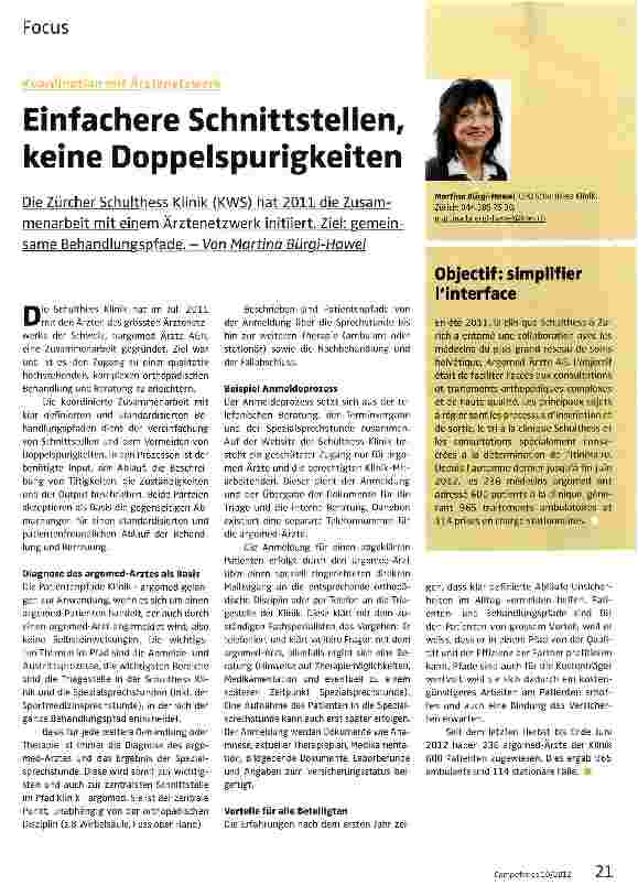 Vorschauseite 1: Einfachere Schnittstellen, keine Doppelspurigkeiten