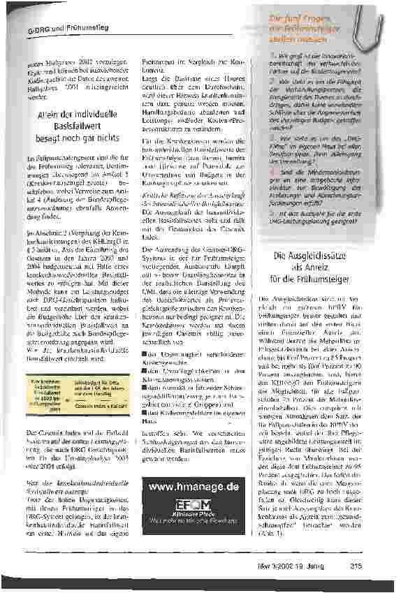 Vorschauseite 2: Trotz Tücken kann der Frühumstieg auf das DRG System gelingen