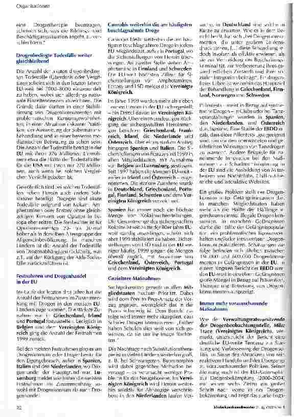 Vorschauseite 2: Drogen - eine ständige Herausforderung für Europa