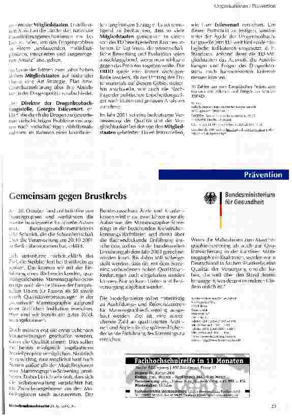 Vorschauseite 3: Drogen - eine ständige Herausforderung für Europa