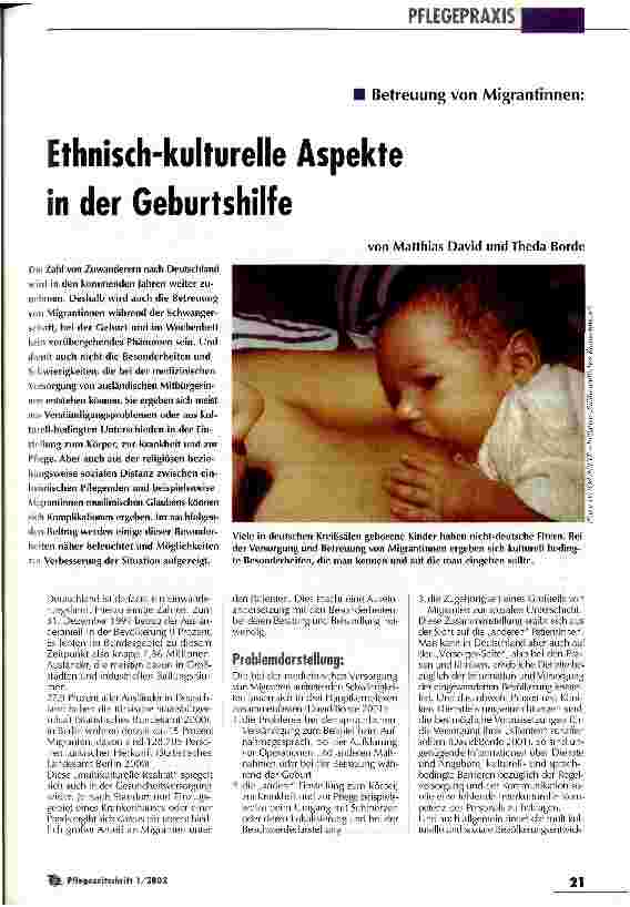 Vorschauseite 1: Ethnisch-kulturelle Aspekte in der Geburtshilfe