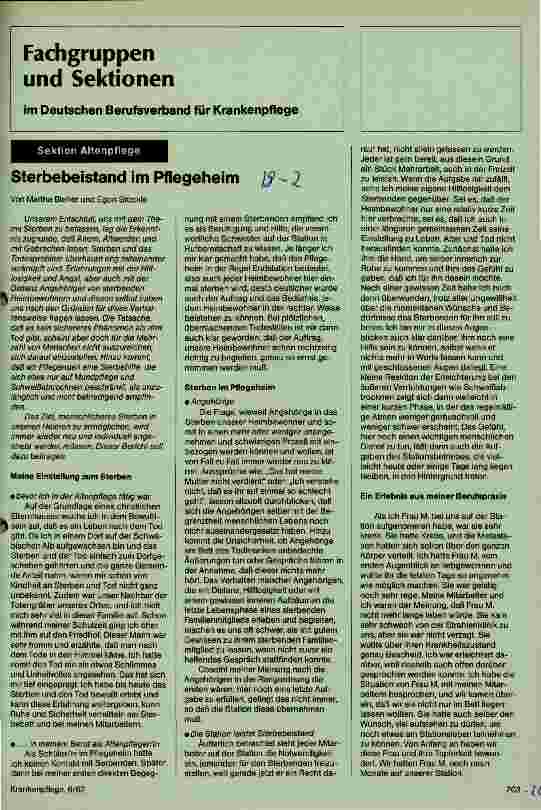 Vorschauseite 1: Sterbebeistand im Pflegeheim