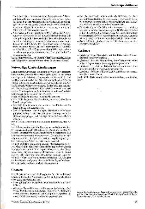 Vorschauseite 3: Umsetzung der Arbeitszeitflexibilität in einer Sozialstation