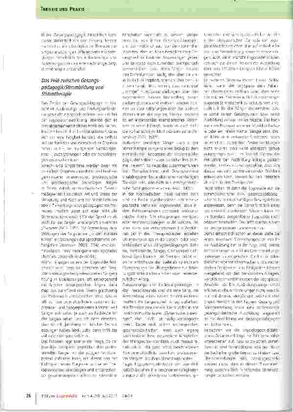 Vorschauseite 3: Stimmbildung und Stimmtherapie - Grenzgebiete