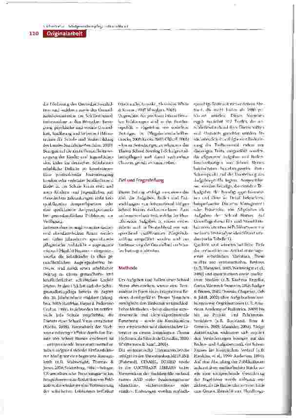 Vorschauseite 3: Schulgesundheitspflege in Deutschland? -Eine Übersichtsarbeit zu Aufgaben und Rollen von School Nurses