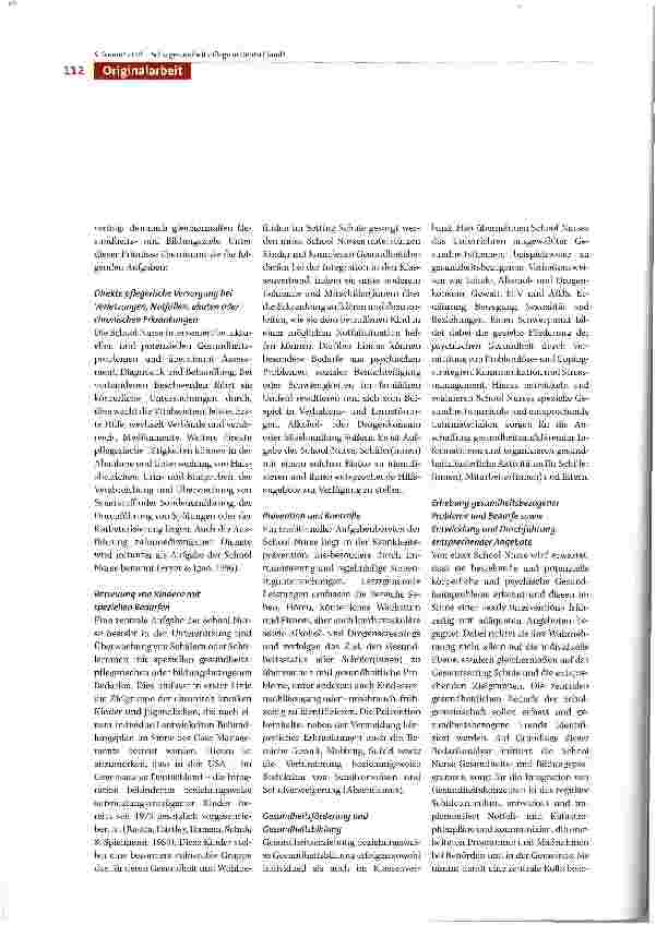 Vorschauseite 5: Schulgesundheitspflege in Deutschland? -Eine Übersichtsarbeit zu Aufgaben und Rollen von School Nurses