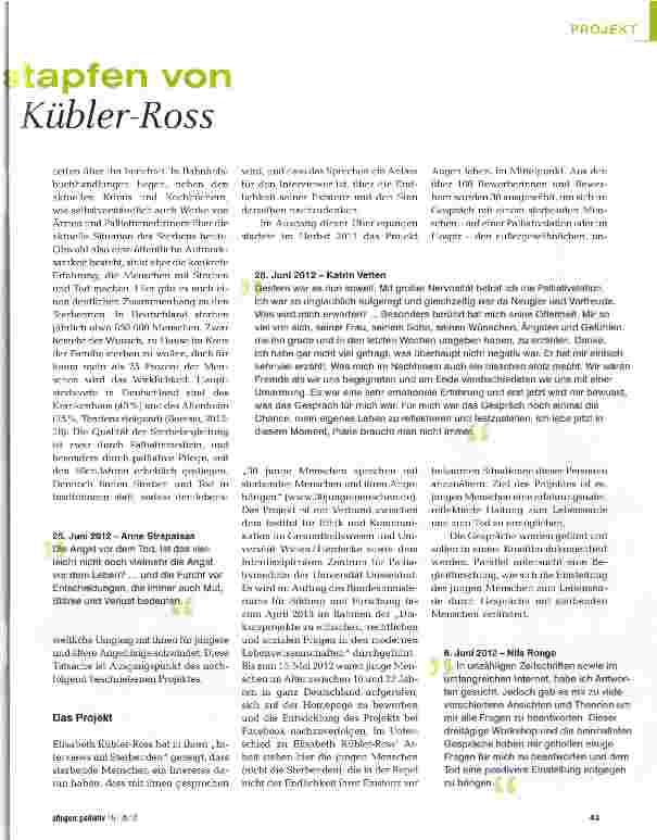 Vorschauseite 2: In den Fußtapsen von Elisabeth Kübler-Ross