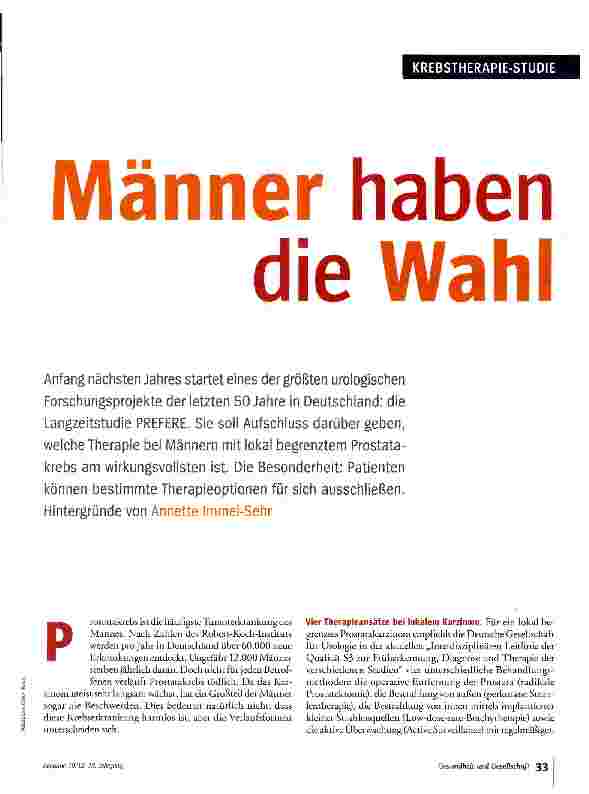 Vorschauseite 1: Männer haben die Wahl