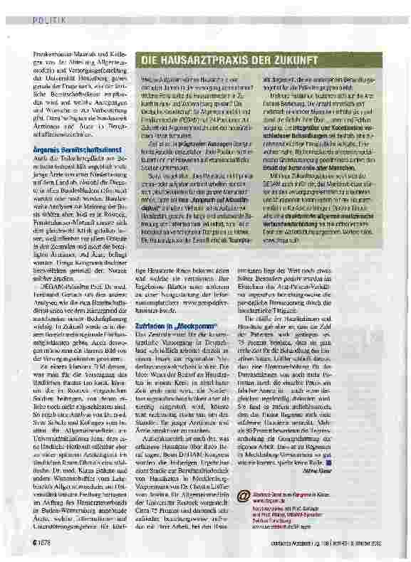 Vorschauseite 2: Forschen an der Hausarztbasis