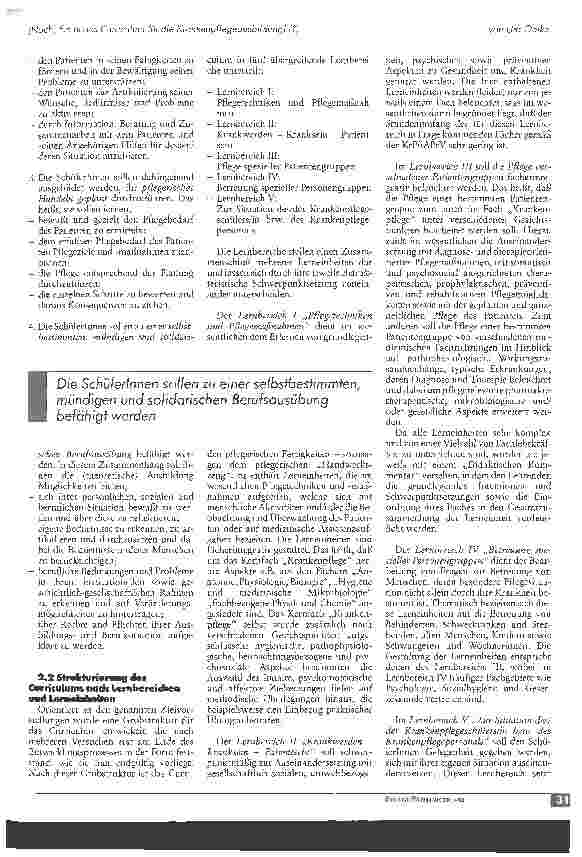 Vorschauseite 5: (Noch) Ein neues Curriculum für die Krankenpflegeausbildung! (?)