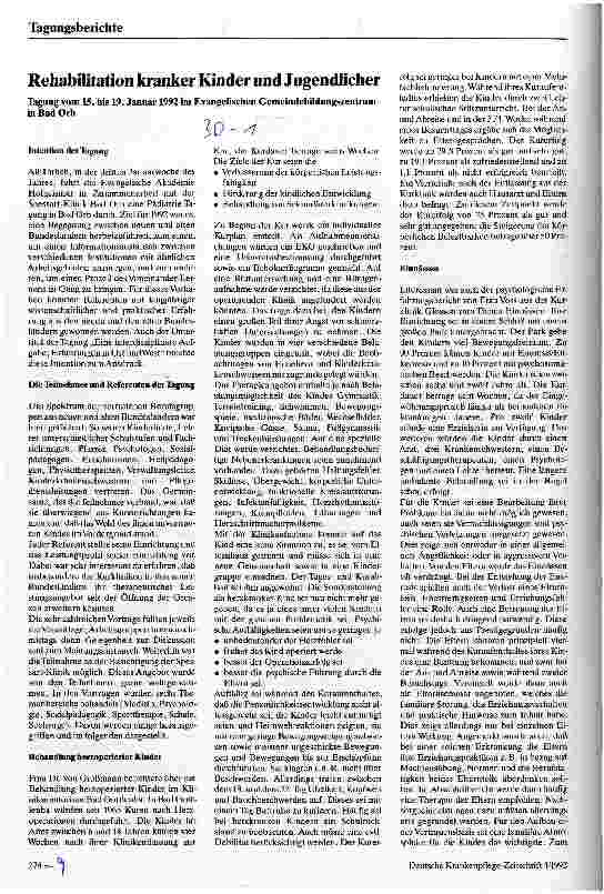 Vorschauseite 1: Rehabilitation kranker Kinder und Jugendlicher