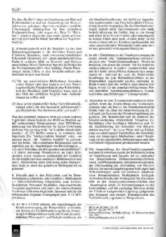 Vorschauseite 2: Rechtliche Aspekte der Fremdbluttransfusion