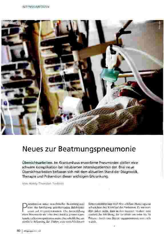 Vorschauseite 1: Neues zur Beatmungspneumonie