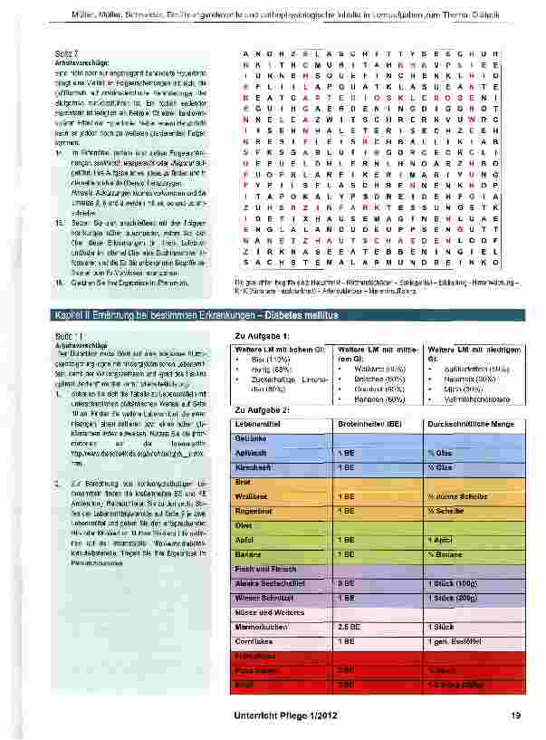 Vorschauseite 3: Ernährungsrelevante und pathophysiologische Inhalte in Lernaufgaben zum Thema: Diätetik