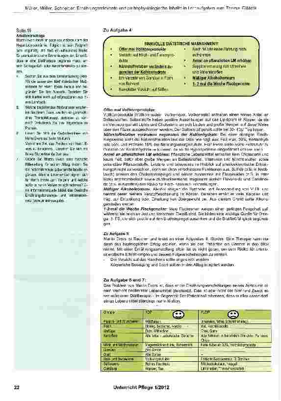Vorschauseite 6: Ernährungsrelevante und pathophysiologische Inhalte in Lernaufgaben zum Thema: Diätetik