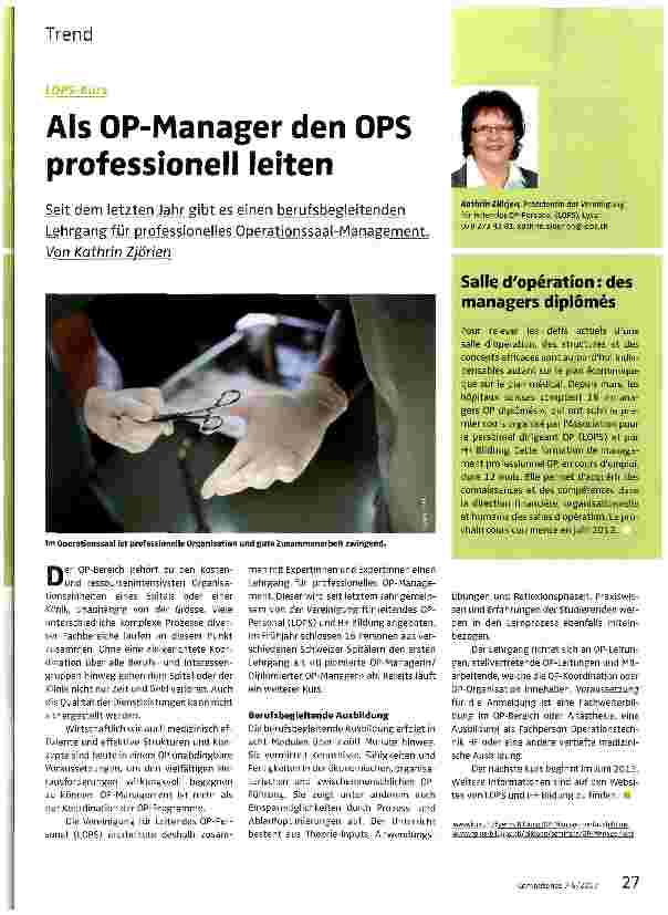 Vorschauseite 1: Als OP-Manager den OPS professionell leiten