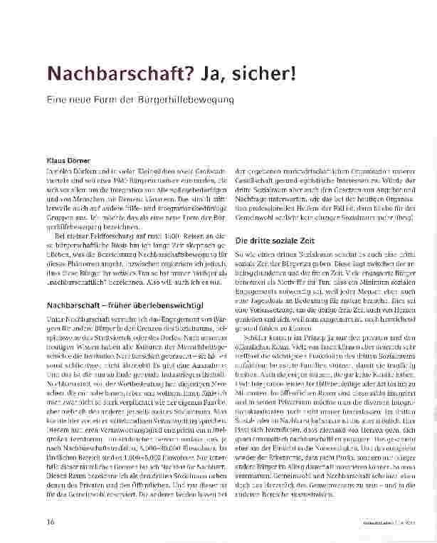 Vorschauseite 1: Nachbarschaft? Ja, sicher!