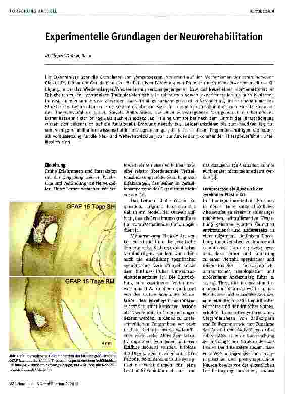 Vorschauseite 1: Experimentelle Grundlagen der Neurorehabilitation