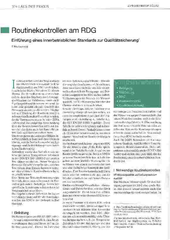 Vorschauseite 1: Routinekontrollen am RDG