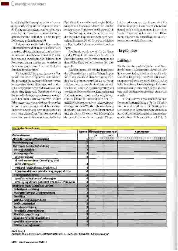 Vorschauseite 3: Auf dem Weg zu einem multiprofessionellen elektronischen Wundbericht in der intersektoralen Versorgung