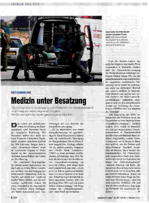 Vorschauseite 1: Medizin unter Besatzung