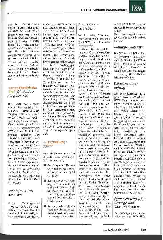 Vorschauseite 2: Ausschreibungspflicht der Zulassung zur Krankenhausbehandlung?