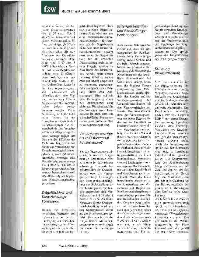 Vorschauseite 3: Ausschreibungspflicht der Zulassung zur Krankenhausbehandlung?