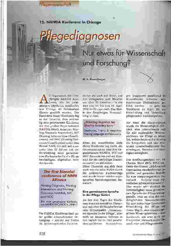Vorschauseite 1: Pflegediagnosen Nur etwas für Wissenschaft und Forschung?