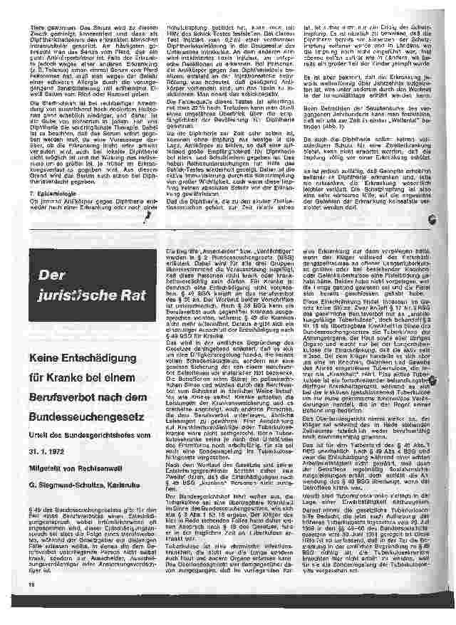 Vorschauseite 3: Kinderheilkunde 32. Folge: Diphtherie und Diphtherieschutzimpfung